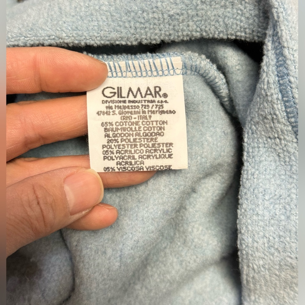 Vintage ICEJEANS BY ICEBERG Light Blue CozyFleece 1/4 Zipper Made in Italy sz.L - Picture 6 of 8